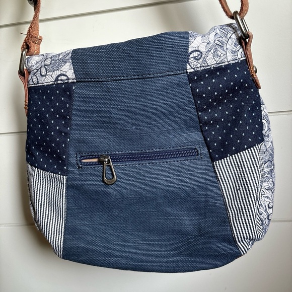 The Sak Sakroots Foldover Crossbody Bag blue denim Navy Desert - Picture 5 of 10